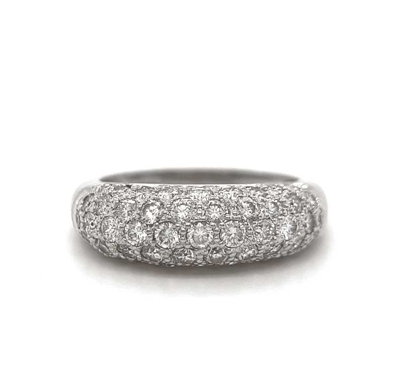 טבעת משובצת יהלומי מעבדה סה"כ 1.20 קראט בעיצוב זהב לבן 14K