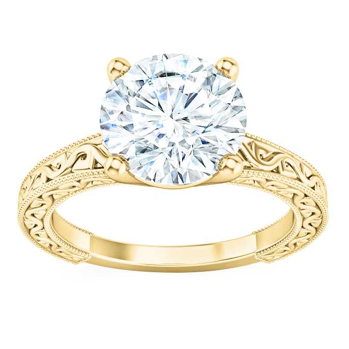 טבעת אירוסין זהב צהוב 14K משובצת יהלום טבעי במשקל 0.30 קראט