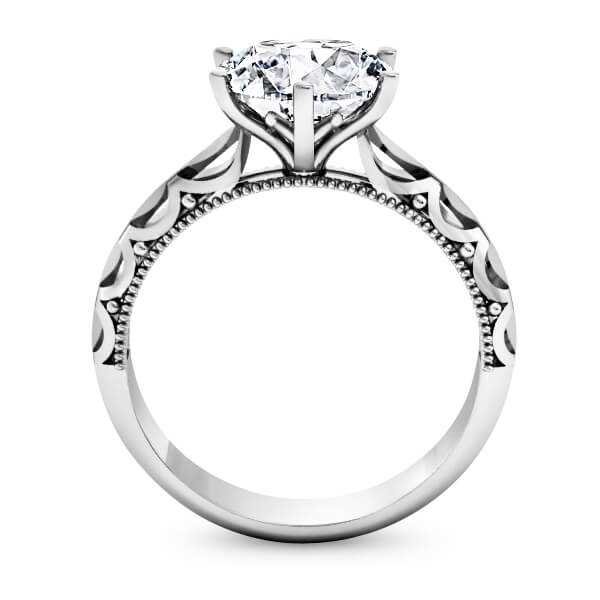 טבעת אירוסין משובצת יהלום טבעי במשקל 0.30 קראט בעיצוב זהב לבן 14K