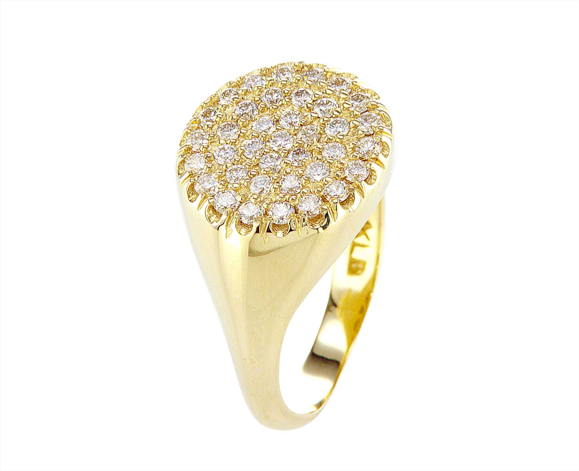 טבעת משובצת יהלומים טבעיים סה"כ 0.62 קראט בעיצוב זהב לבן 14K