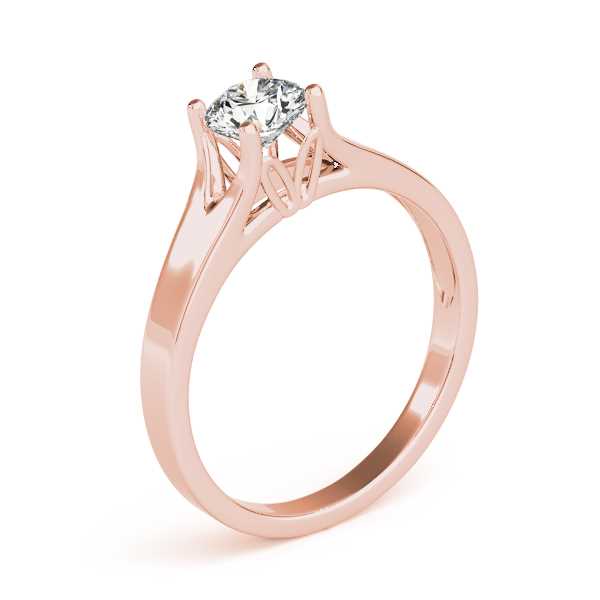 טבעת אירוסין משובצת יהלום מעבדה 0.80 קראט בעיצוב זהב ורוד 14K