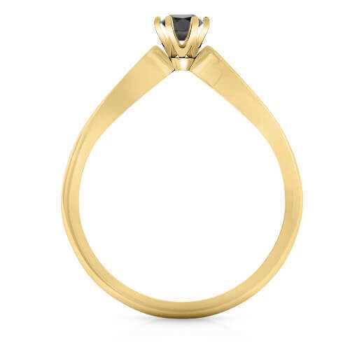 טבעת אירוסין משובצת יהלום שחור 0.14 קראט בעיצוב זהב לבן 14K