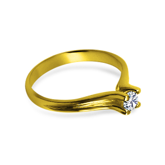 טבעת אירוסין משובצת יהלום טבעי 0.15 קראט בעיצוב זהב לבן 14K