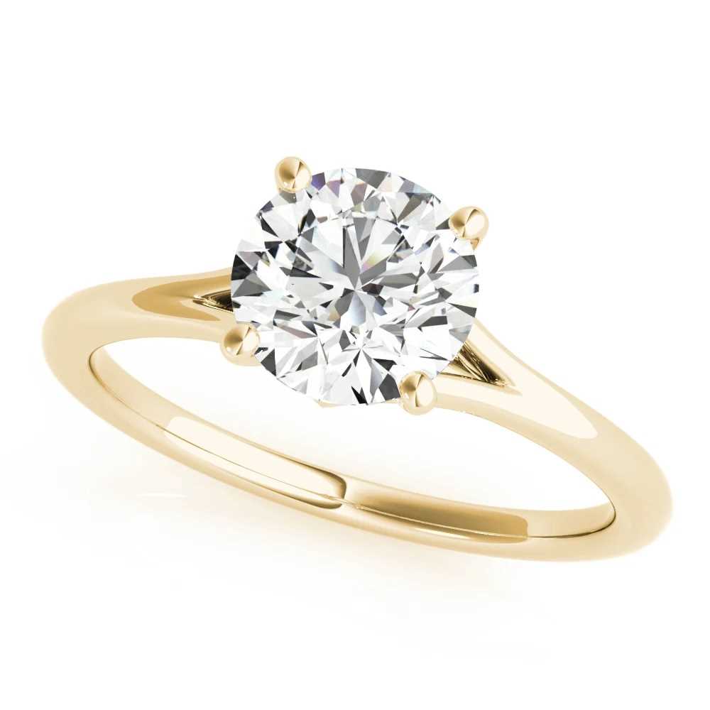 טבעת אירוסין יהלום מעבדה 0.44 קראט בעיצוב זהב לבן 14K