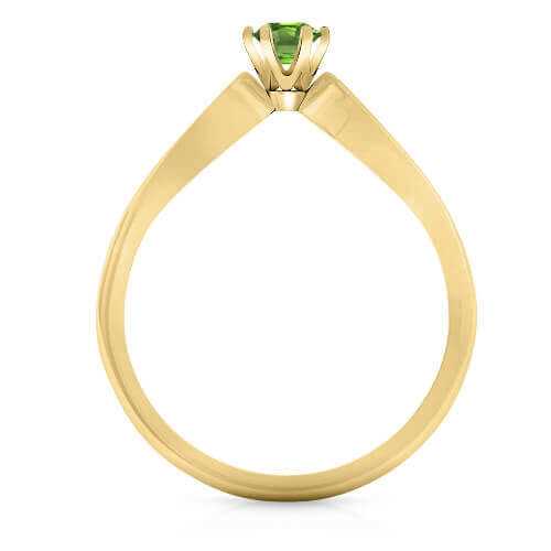 טבעת אירוסין משובצת אמרלד 0.14 קראט בעיצוב זהב לבן 14K