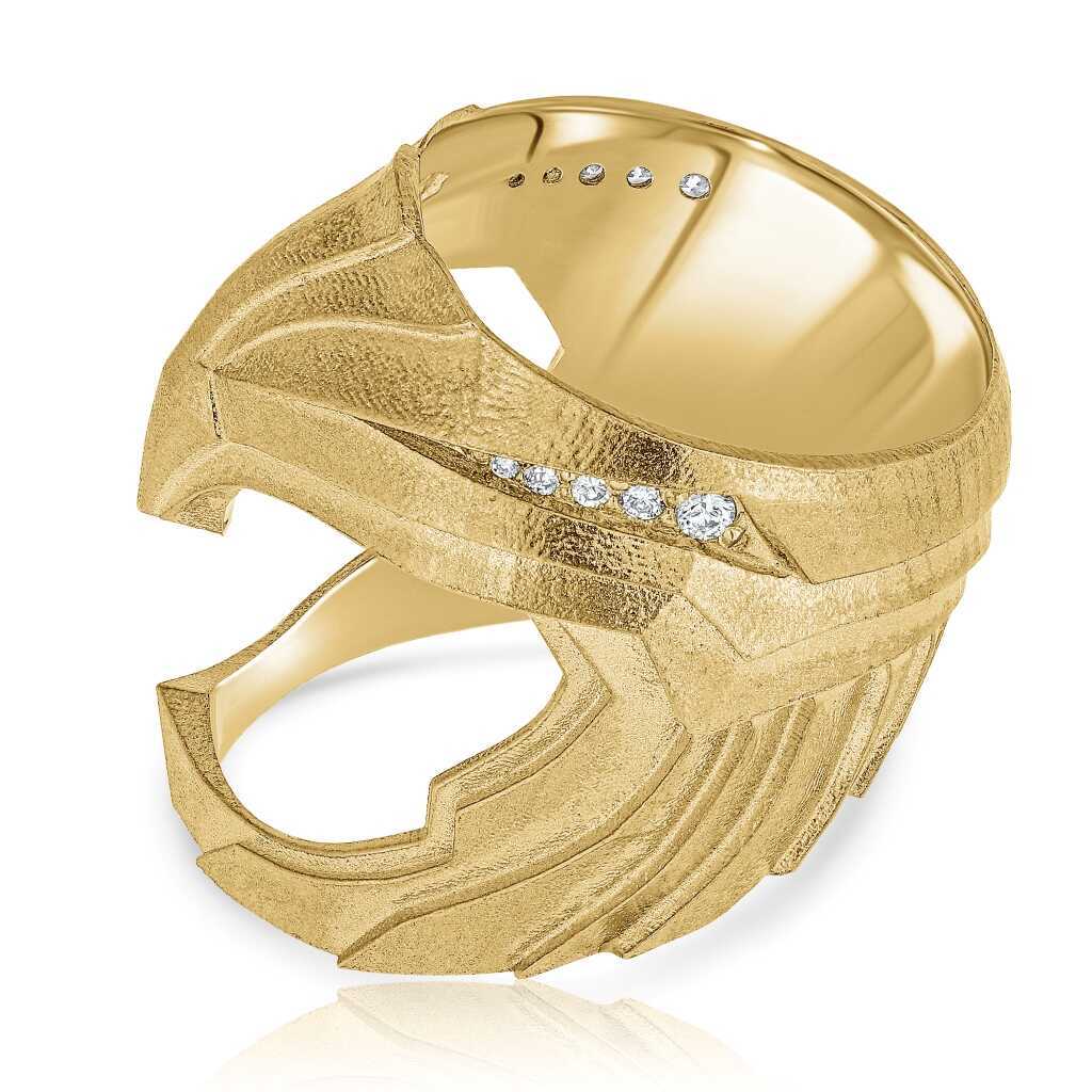 14K Gold WW Helmet Ring