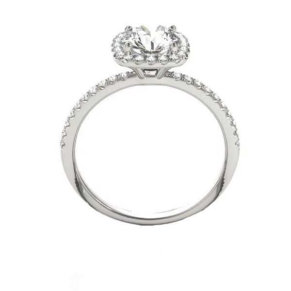 טבעת אירוסין יהלומים סה"כ 1.25 קראט בעיצוב זהב לבן 14K