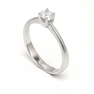 טבעת יהלום זהב לבן 14K. טבעת אירוסין יוקרתית