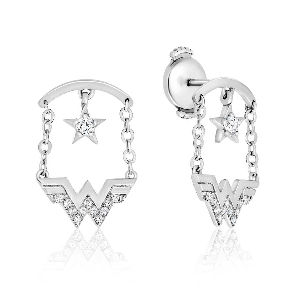 Silver WW Tiara Earrings