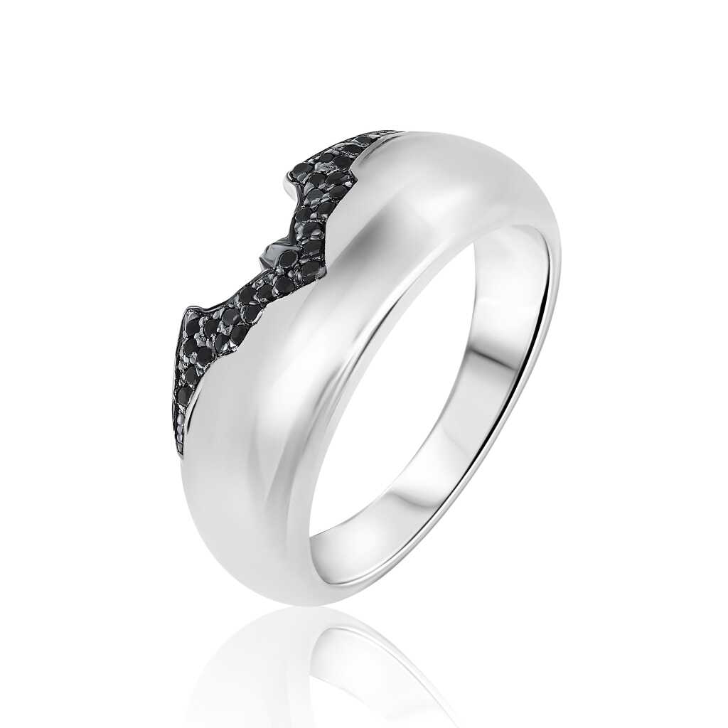 Silver Black Diamonds Bruce Wayne Ring