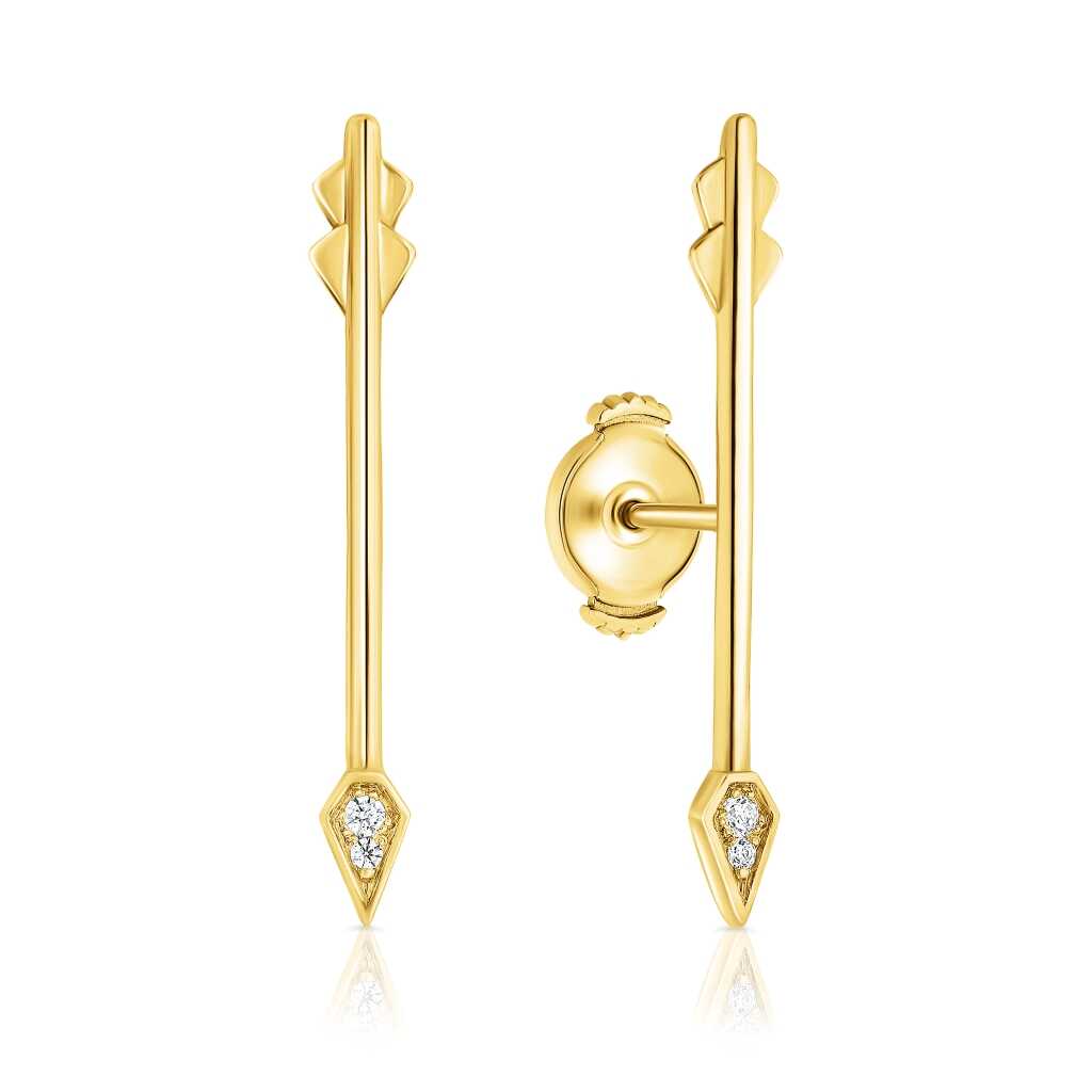 14K Gold Accurate Arrow Earrings