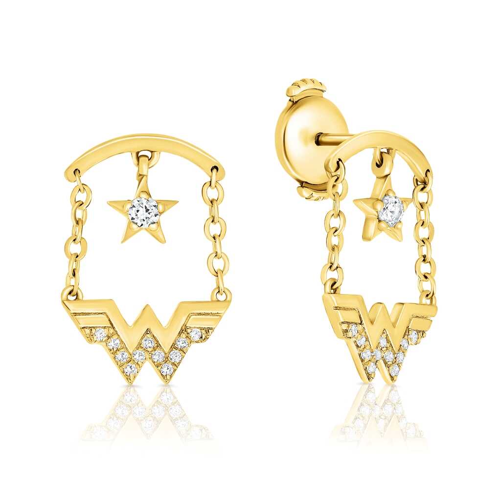 14K Gold WW Tiara Earrings